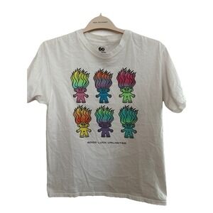 Good Luck Trolls 60th Anniversary White T Shirt Size Medium Classic Merch Craft